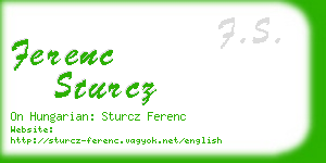 ferenc sturcz business card